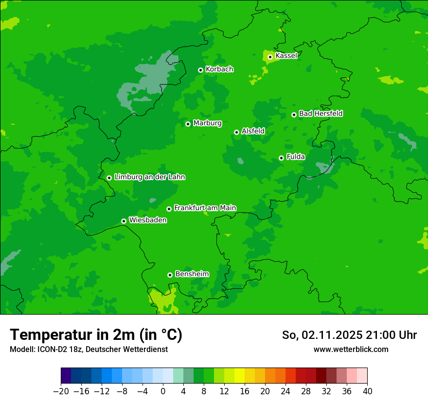 Modellkarten Temperatur