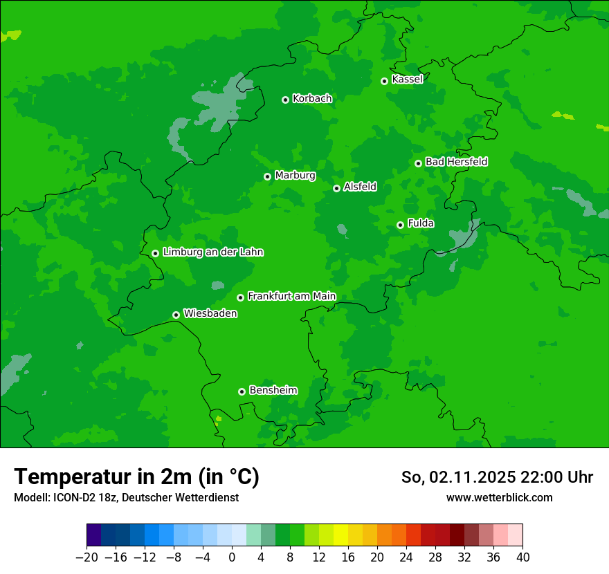 Modellkarten Temperatur