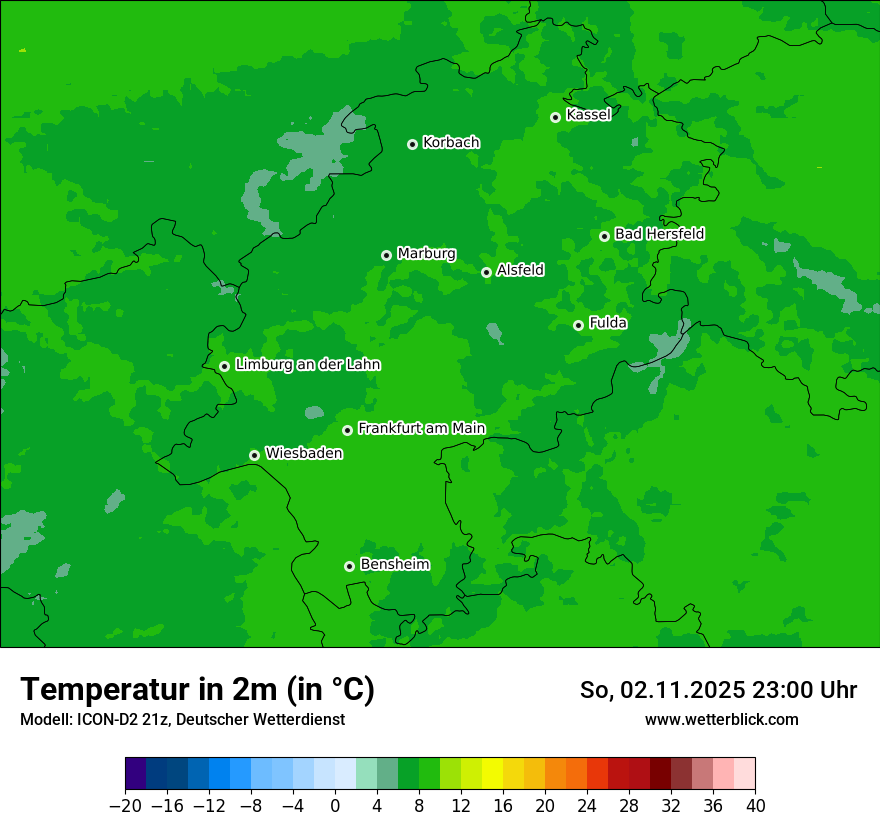 Modellkarten Temperatur