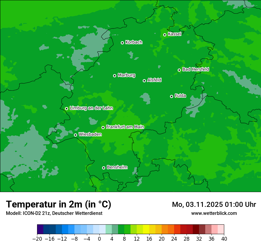 Modellkarten Temperatur