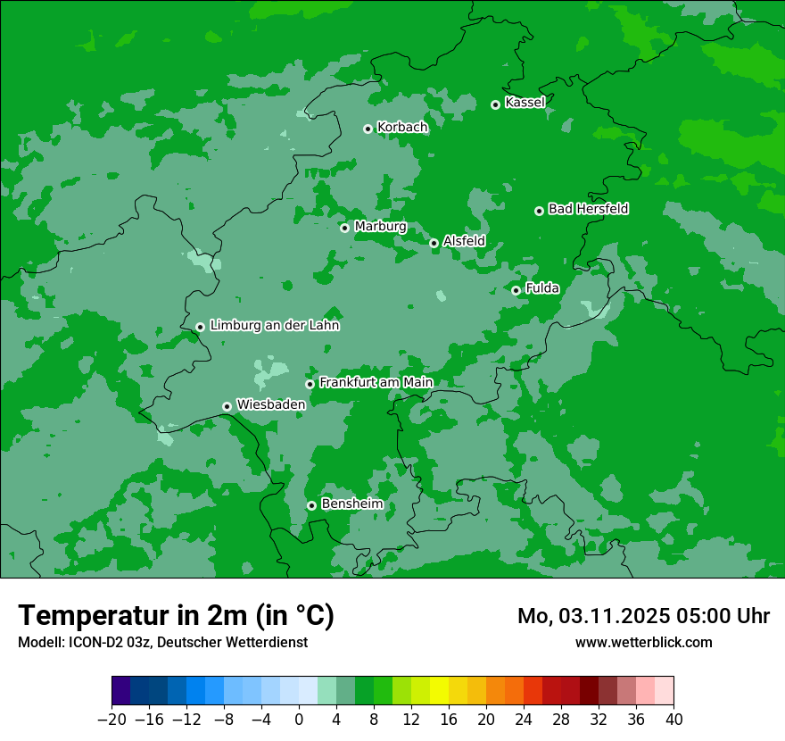 Modellkarten Temperatur