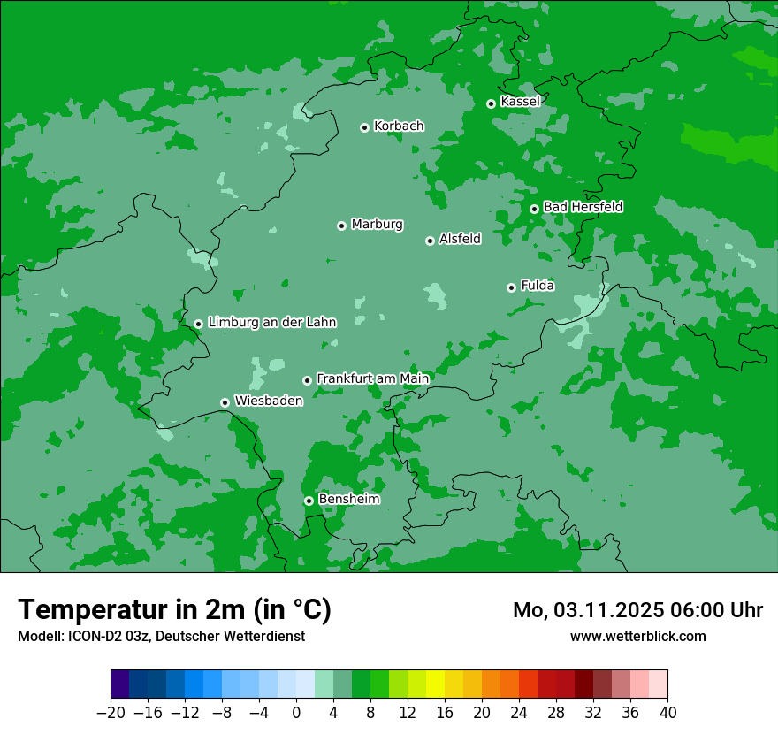 Modellkarten Temperatur
