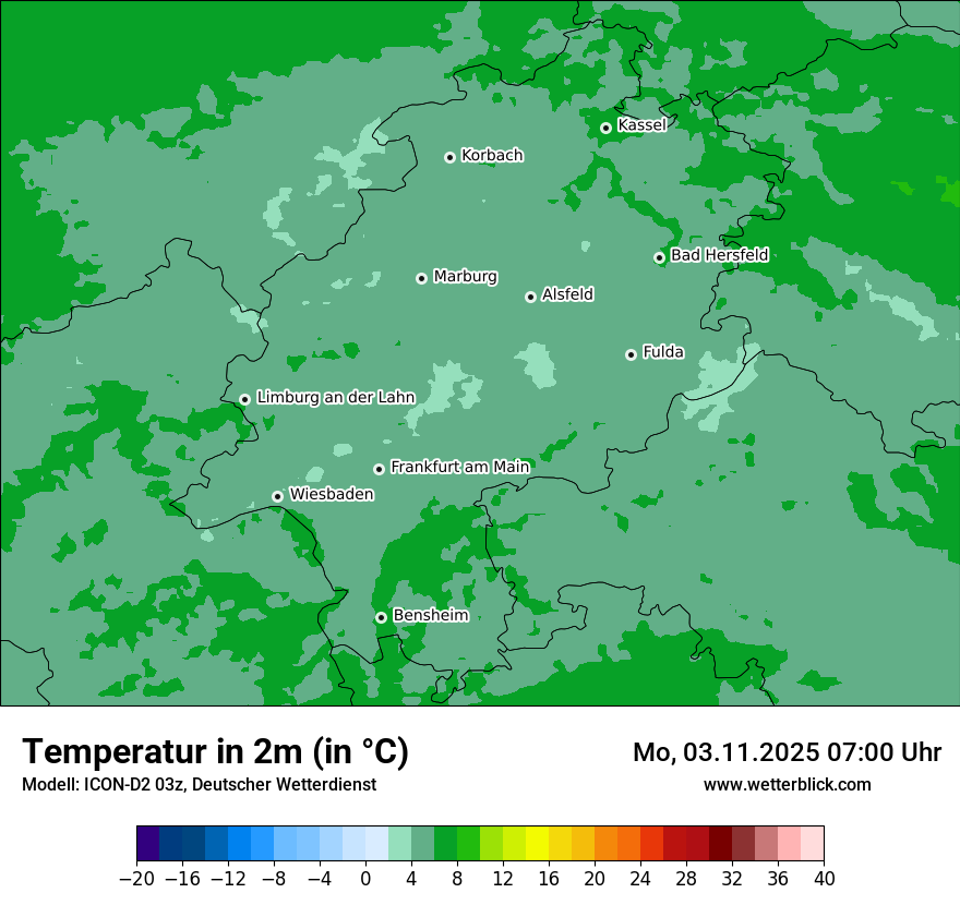 Modellkarten Temperatur
