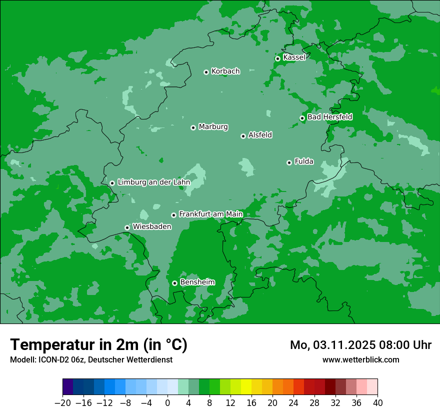 Modellkarten Temperatur