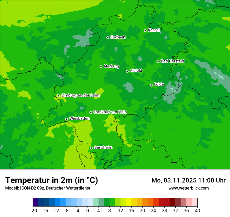 Modellkarten Temperatur