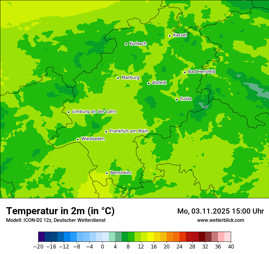 Modellkarten Temperatur