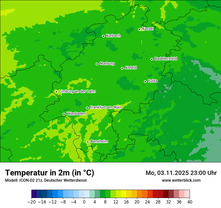 Modellkarten Temperatur