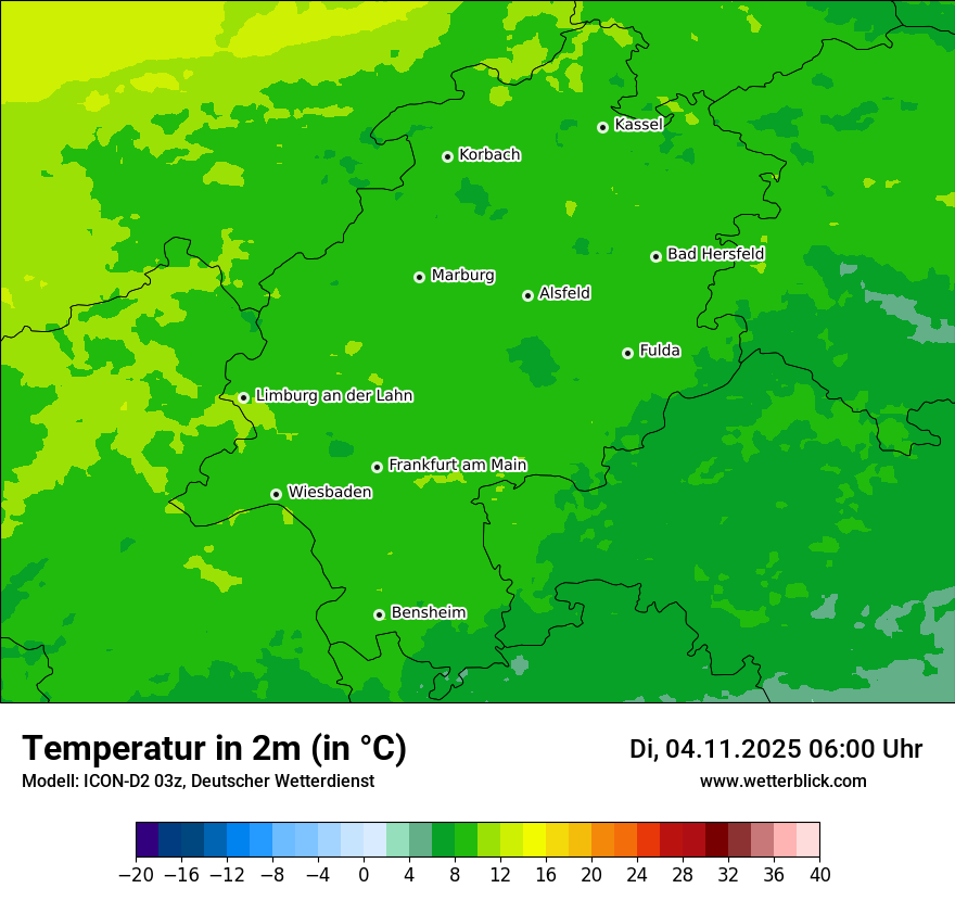 Modellkarten Temperatur