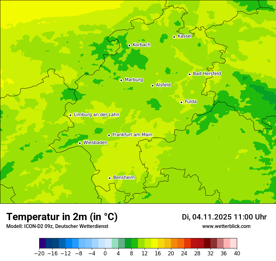 Modellkarten Temperatur