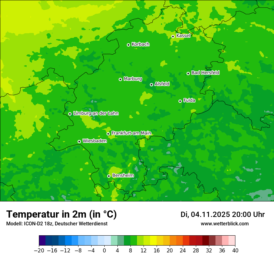 Modellkarten Temperatur
