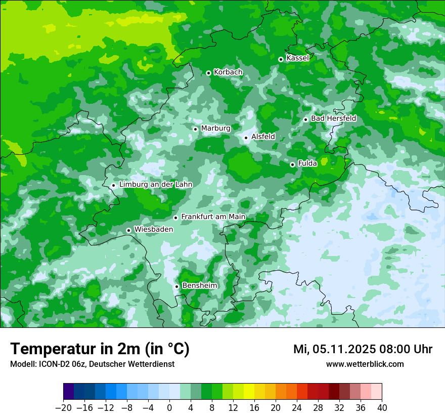 Modellkarten Temperatur