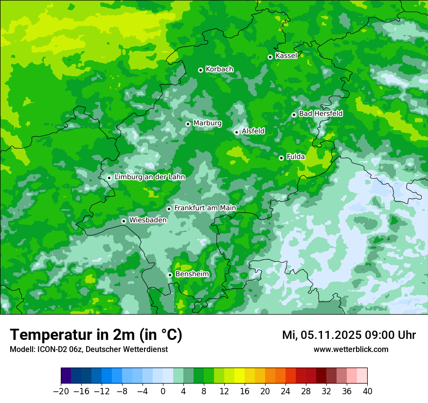 Modellkarten Temperatur