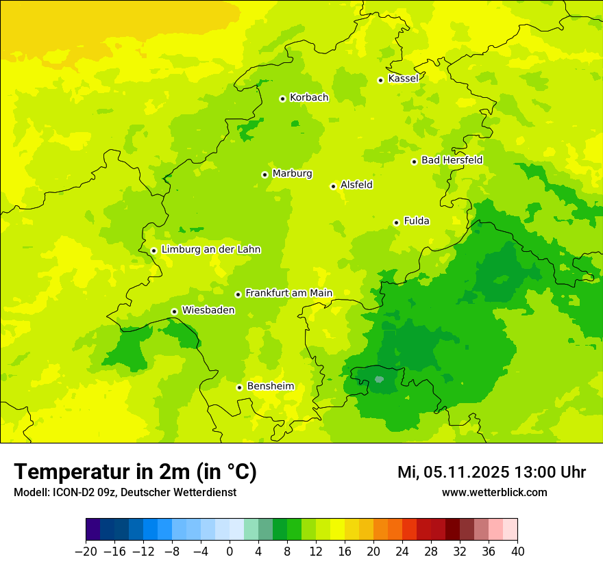 Modellkarten Temperatur