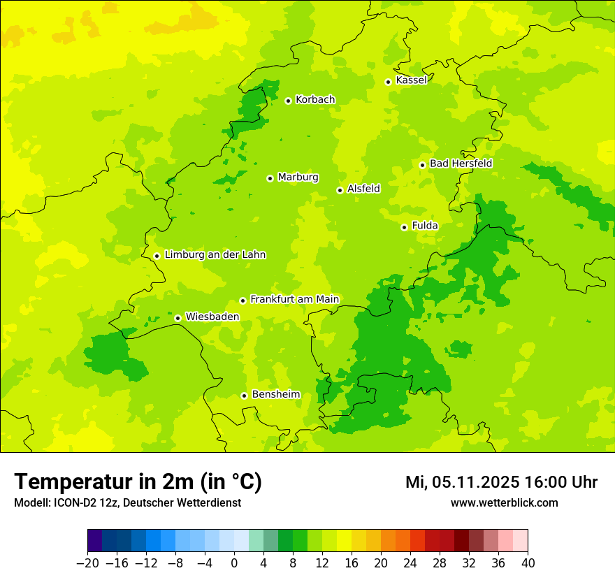 Modellkarten Temperatur
