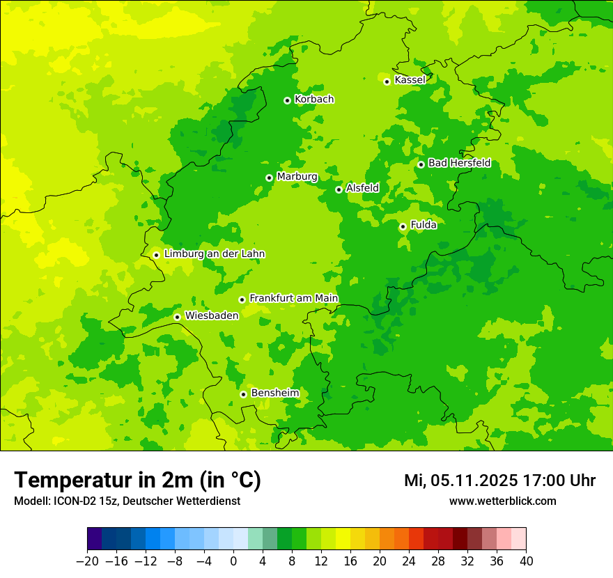 Modellkarten Temperatur