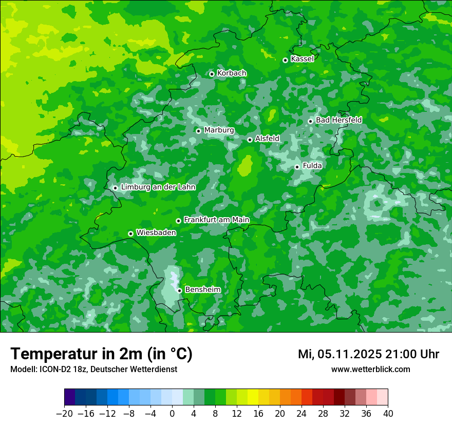 Modellkarten Temperatur