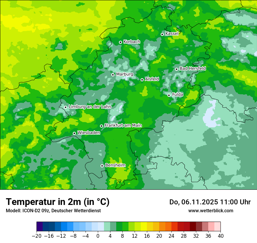 Modellkarten Temperatur
