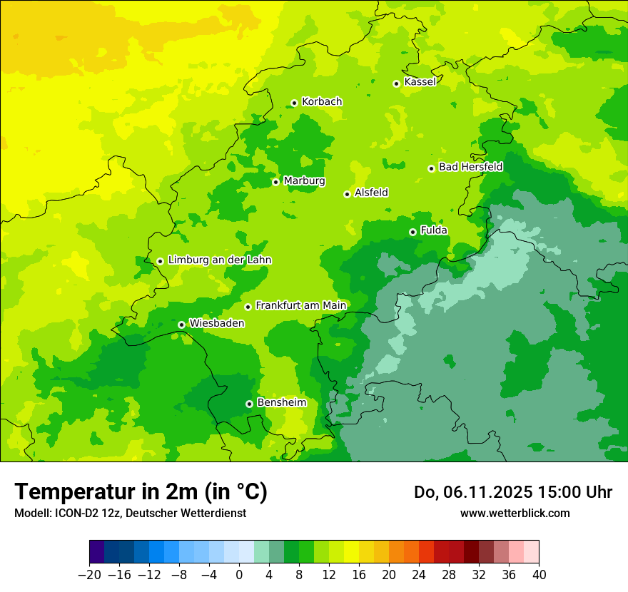 Modellkarten Temperatur
