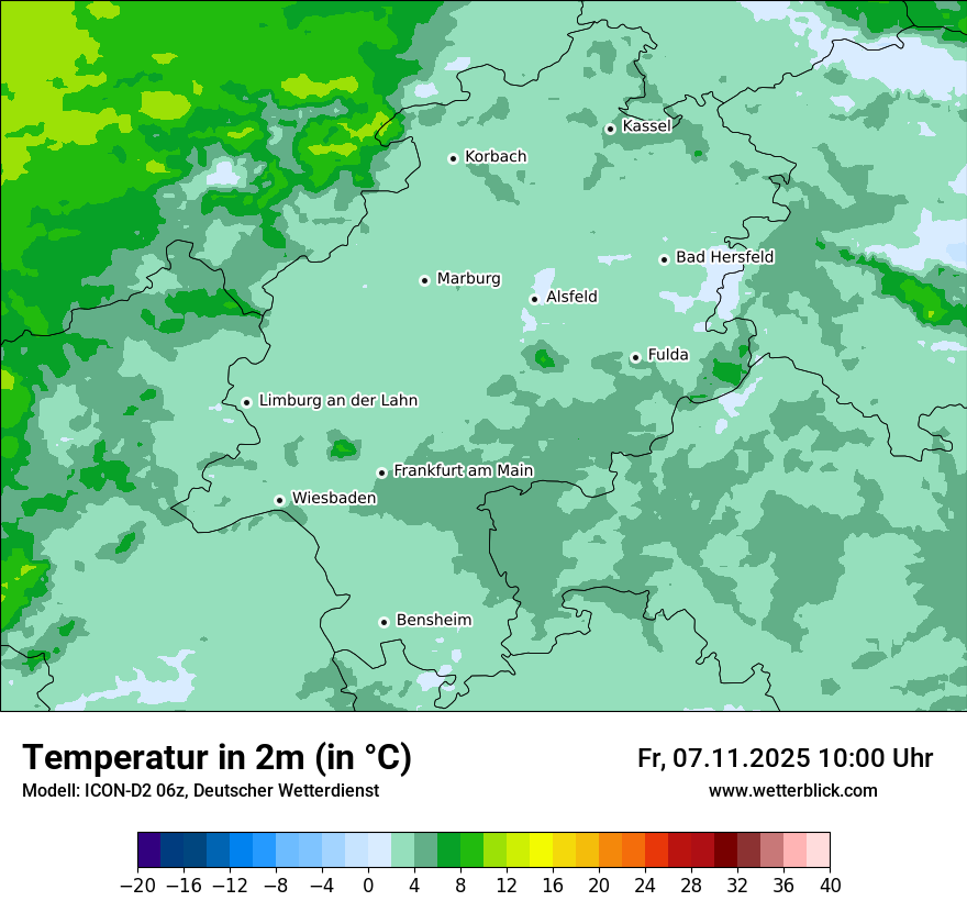 Modellkarten Temperatur