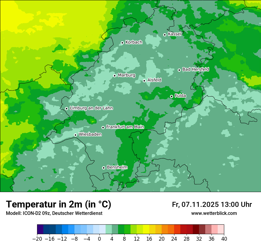 Modellkarten Temperatur