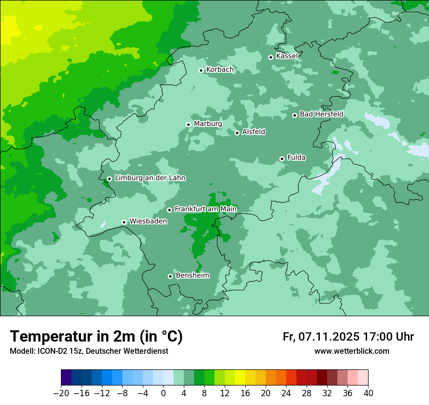 Modellkarten Temperatur