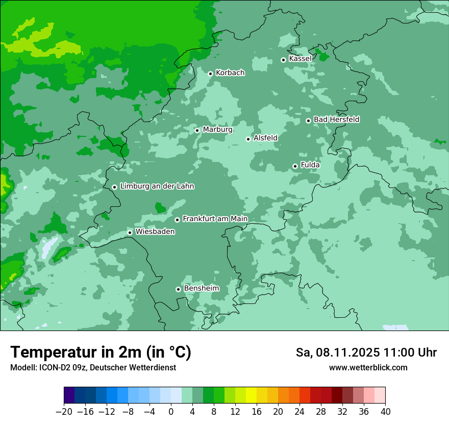 Modellkarten Temperatur