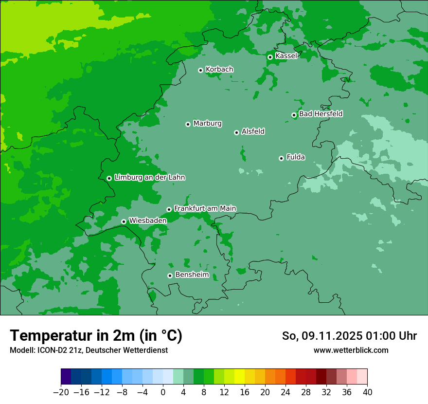 Modellkarten Temperatur