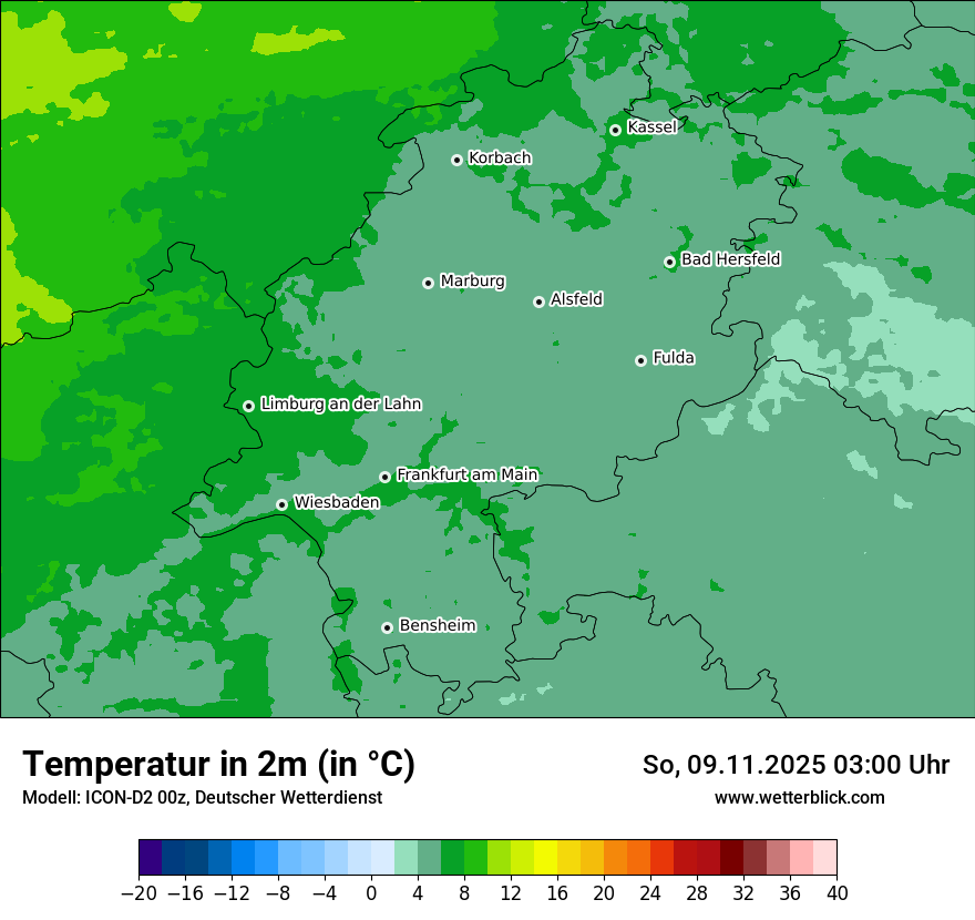 Modellkarten Temperatur