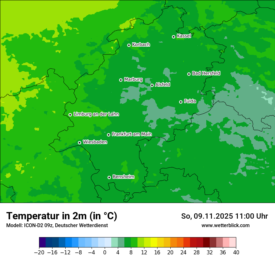 Modellkarten Temperatur
