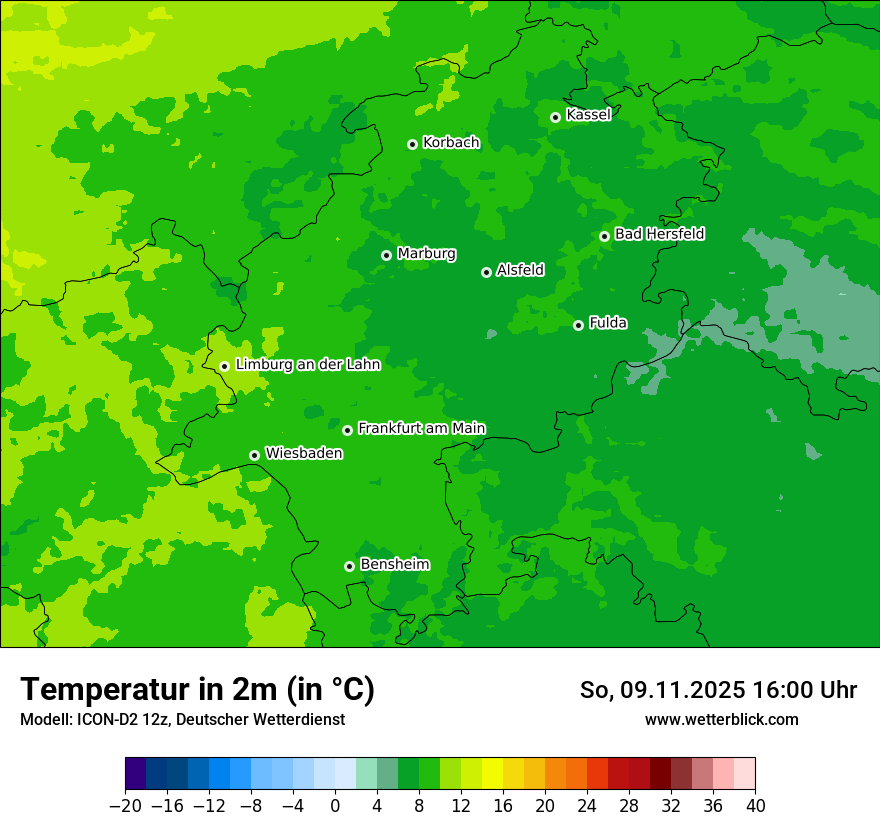 Modellkarten Temperatur