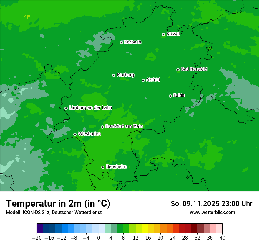 Modellkarten Temperatur