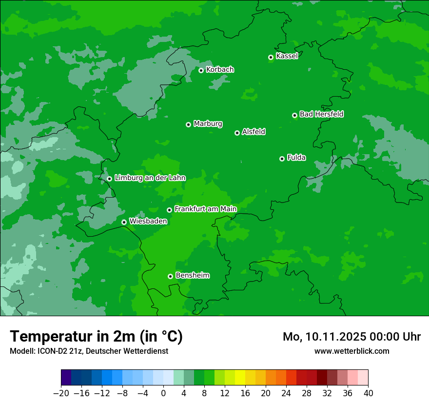 Modellkarten Temperatur