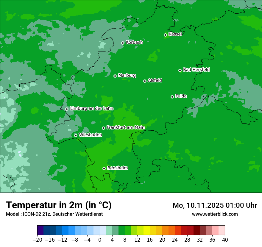 Modellkarten Temperatur