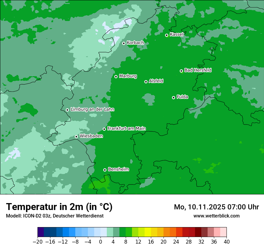 Modellkarten Temperatur