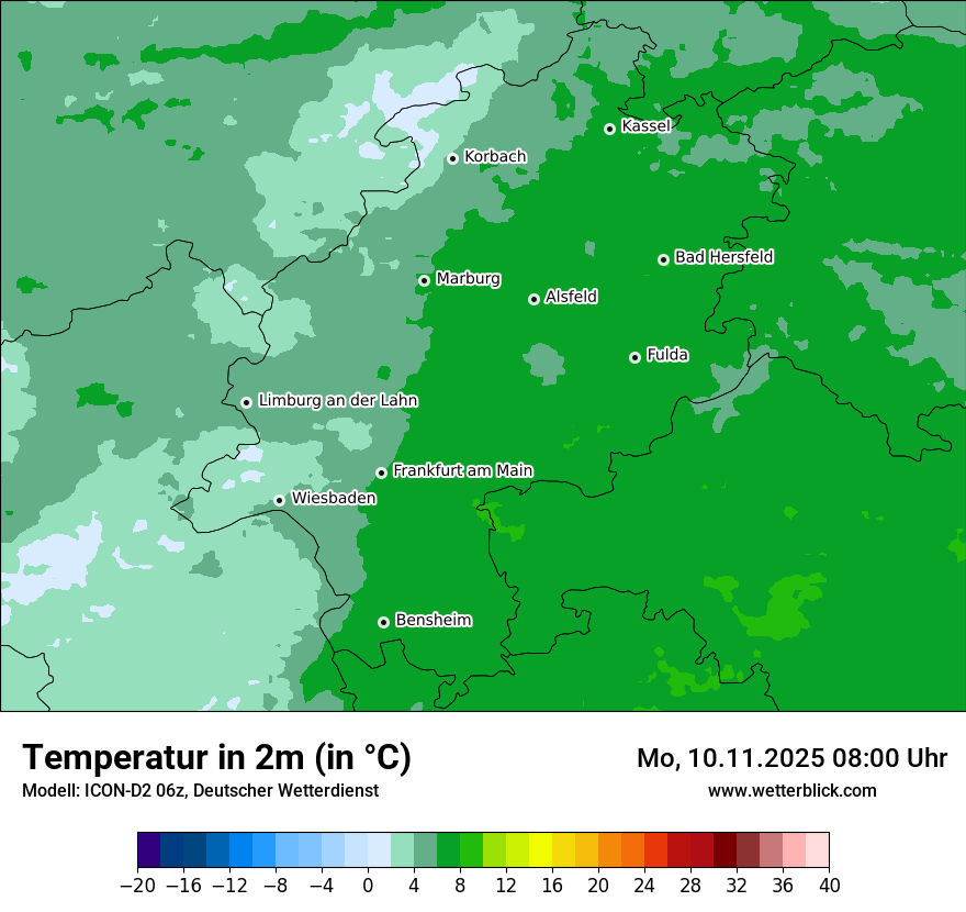 Modellkarten Temperatur