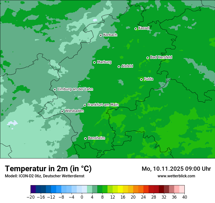 Modellkarten Temperatur