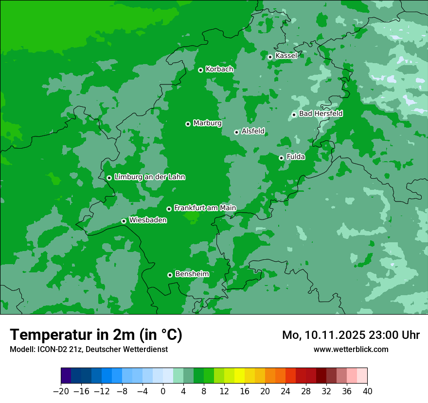 Modellkarten Temperatur