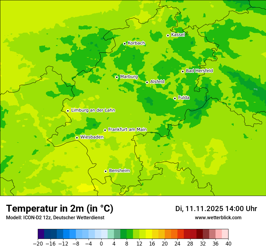Modellkarten Temperatur