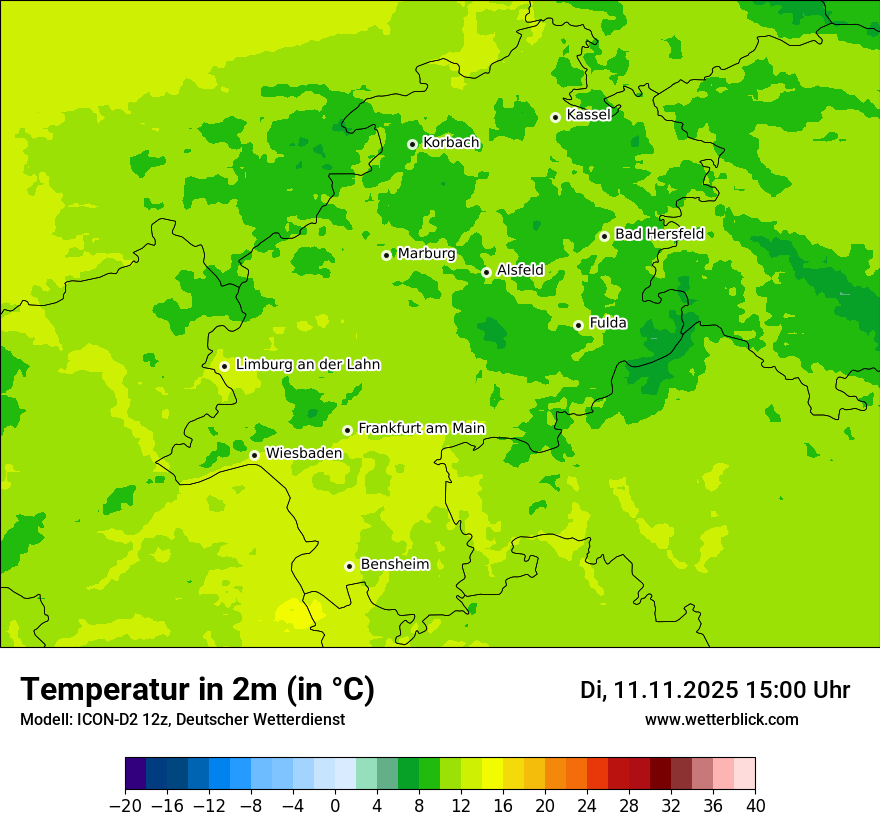 Modellkarten Temperatur