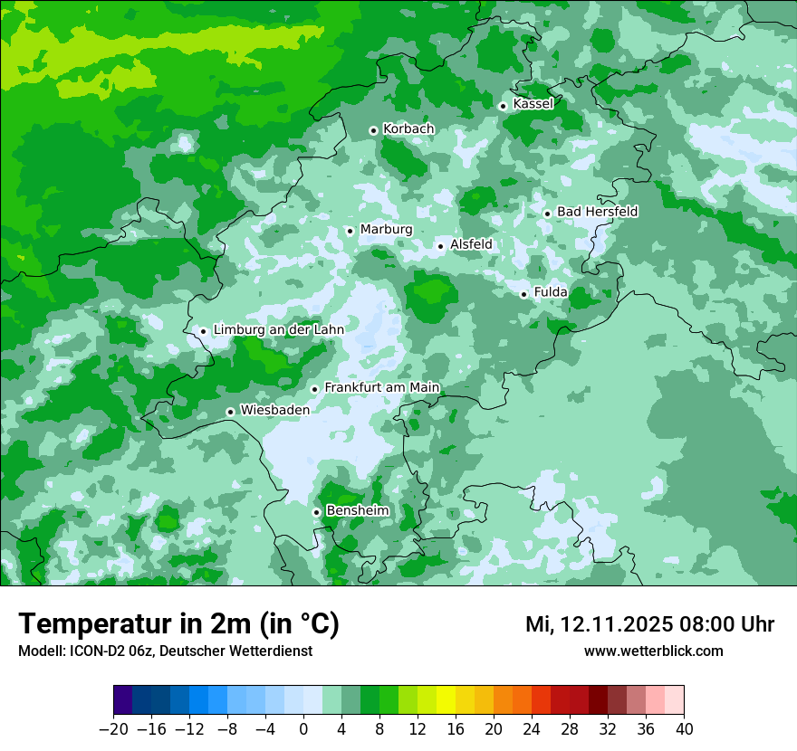 Modellkarten Temperatur