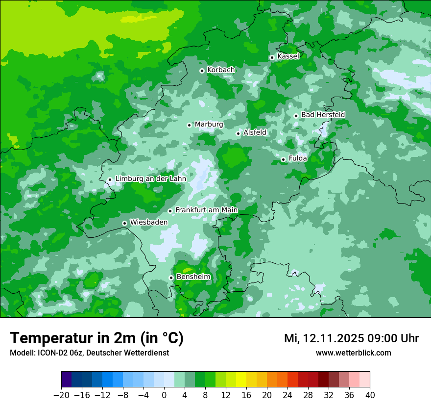 Modellkarten Temperatur
