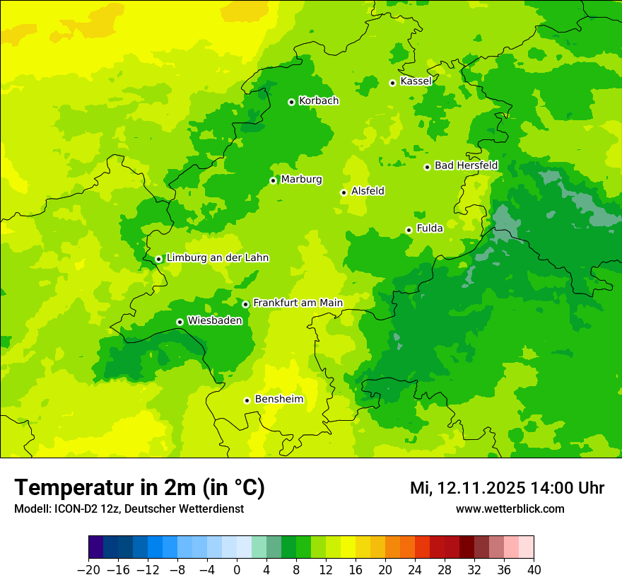 Modellkarten Temperatur