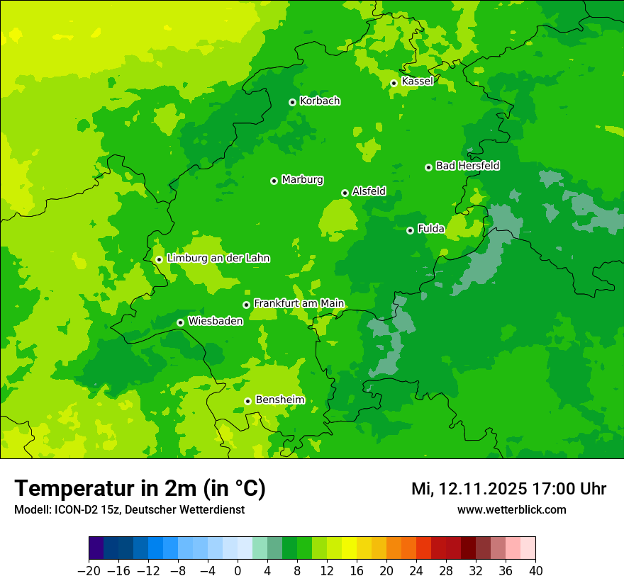Modellkarten Temperatur