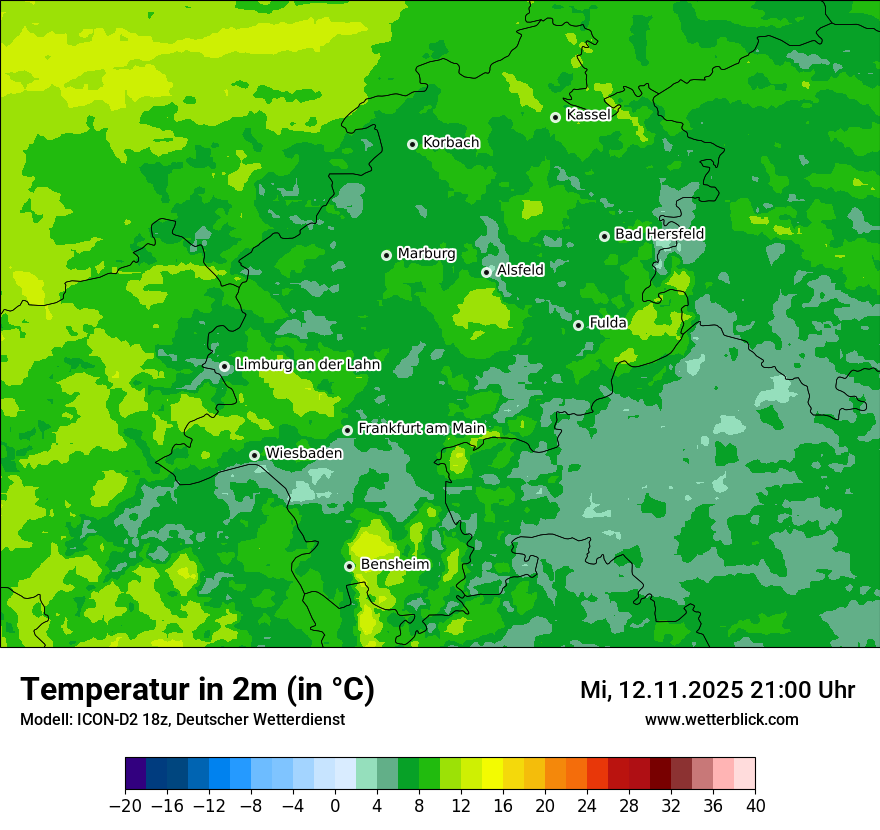 Modellkarten Temperatur