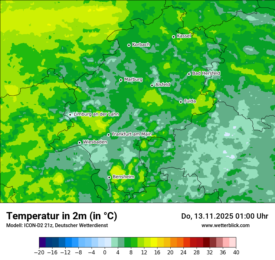 Modellkarten Temperatur