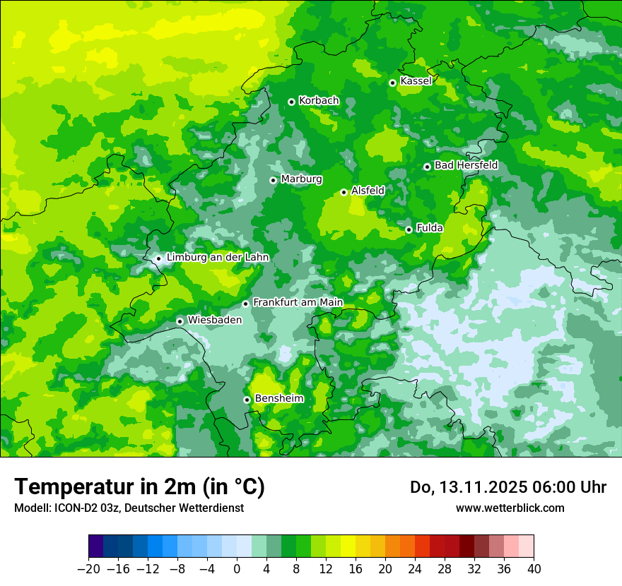 Modellkarten Temperatur