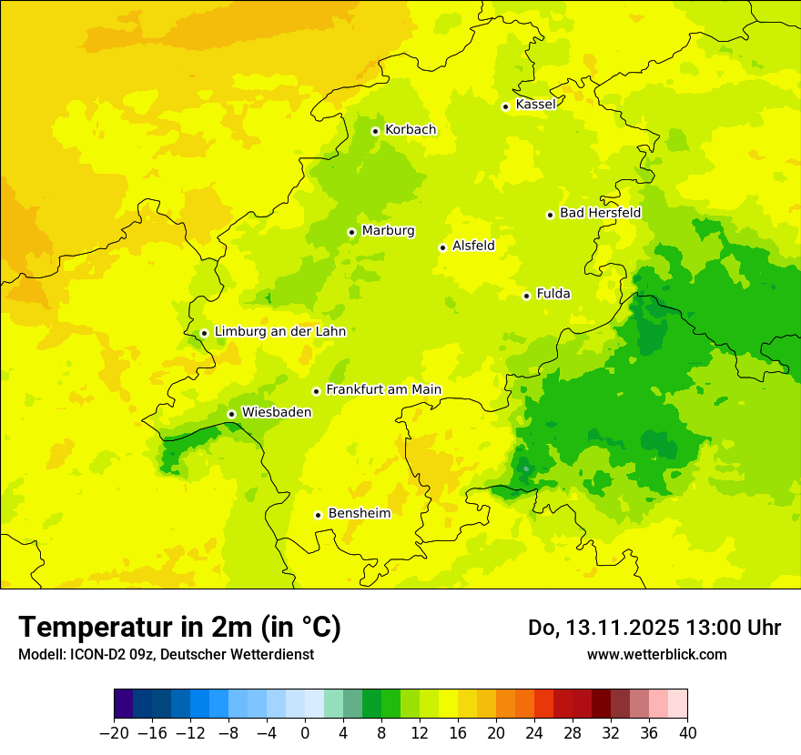 Modellkarten Temperatur