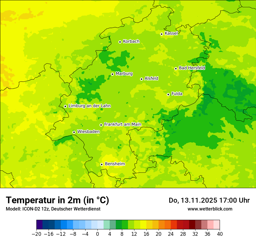 Modellkarten Temperatur