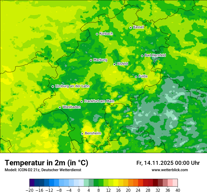 Modellkarten Temperatur