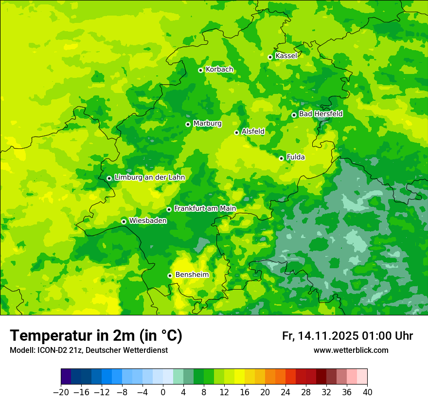 Modellkarten Temperatur